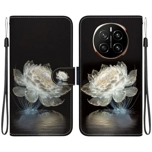 Funda de Cuero Honor Magic7 con Dibujo Colores y Textura de Cristal (Peonía de Cristal)
