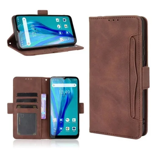 Funda de Cuero Horizontal Flip para Oukitel C23 Pro con Soporte, Ranuras para Tarjetas y Marco de Fotos (Marrón)