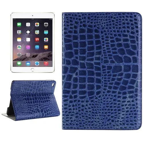 Funda de Cuero Inteligente para iPad Mini 4 con Tapa Horizontal, Soporte, Ranuras para Tarjetas y Billetera (Azul)