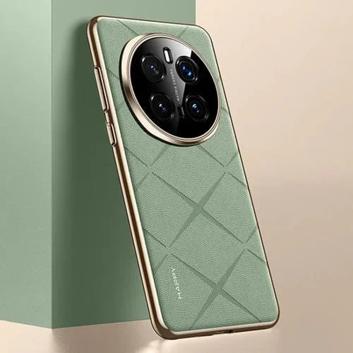 Funda de Cuero Lisa con PC para Honor Magic7 Pro (Verde)