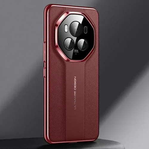 Funda de Cuero Liso con Diseño de Imitación Ultimate para Honor Magic6 (Rojo)