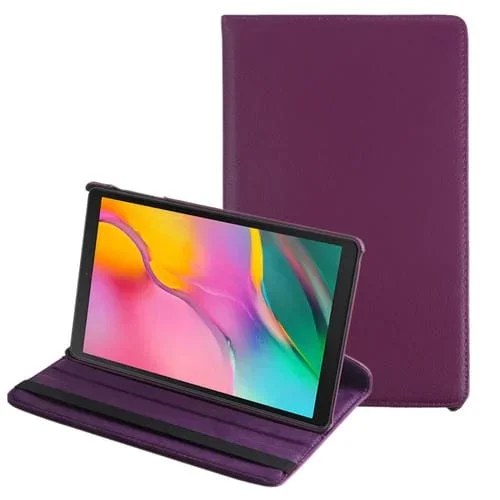 Funda de Cuero Litchi Texture para Galaxy Tab A 10.1 (2019) T510/T515 con Rotación 360 y Soporte (Morado)