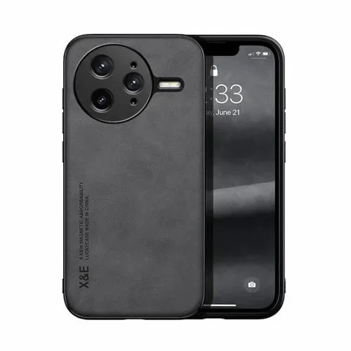 Funda de Cuero Magnética con Tacto de Piel para Redmi K80 Pro (Gris Oscuro)