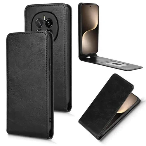 Funda de Cuero Magnética con Tapa Vertical para Honor Magic7 (Negra)