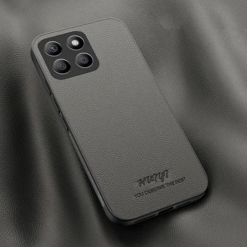 Funda de Cuero Magnética Huiyi para Teléfono Honor X8B (Gris)