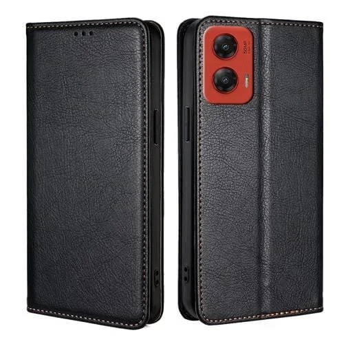 Funda de Cuero Magnética Motorola Moto G Stylus 5G (2024) con Acabado Brillante (Negro)
