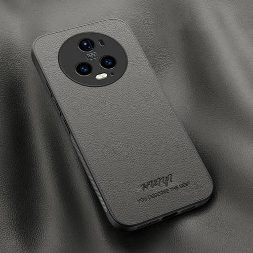 Funda de Cuero Magnética para Honor Magic5 Pro Huiyi (Gris)