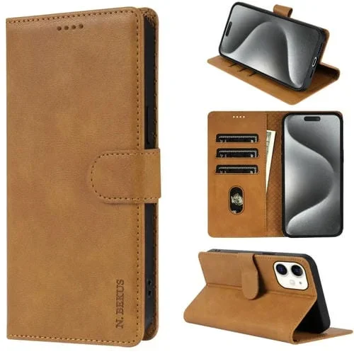 Funda de Cuero N.Bekus Csj-P1 para iPhone 11 Protección (Marrón)