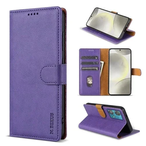 Funda de Cuero N.Bekus Csj-P1 para Motorola Edge 40 Neo (Morado)