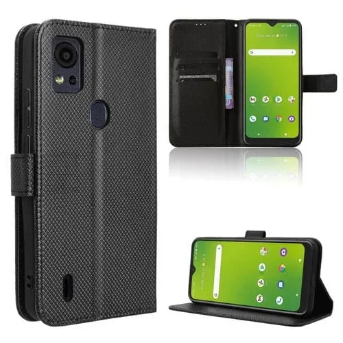 Funda de Cuero para Cricket Icon5 con Textura de Diamante (Negro)