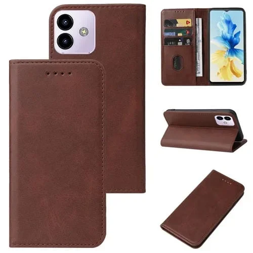 Funda de Cuero para Cubot Note 40 con Cierre Magnético (Marrón)
