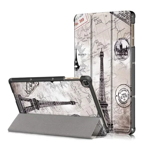 Funda de Cuero para Honor Pad 7 «/X8/X8 Lite con Soporte Plegable y Diseño Torre Retro