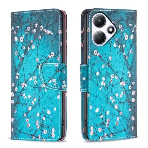Funda de Cuero para Infinix Hot 30 Play NFC con Patrón Flor de Ciruelo