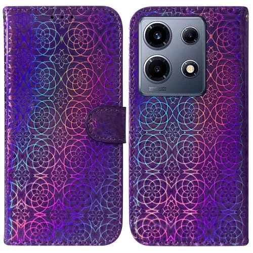 Funda de Cuero para Infinix Note 30 Vip con Hebilla Magnética Colorida (Púrpura)