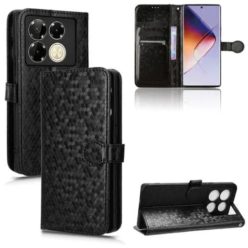 Funda de Cuero para Infinix Note 40 Pro 5G X6851 con Textura Punto de Panal (Negro)
