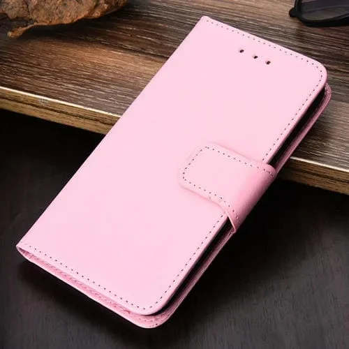 Funda de Cuero para iPhone 13 Mini Crystal Texture con Tapa Horizontal Soporte Ranuras y Billetera (Rosa)
