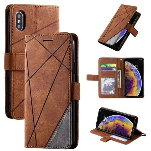 Funda de Cuero para iPhone Xs Max Skin Feel con Tapa Horizontal, Soporte, Ranuras para Tarjetas y Billetera (Marrón)