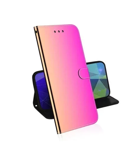 Funda de Cuero para LG K42 Limited Mirror Surface con Tapa Horizontal, Soporte, Ranuras para Tarjetas y Cordón (Degradado)
