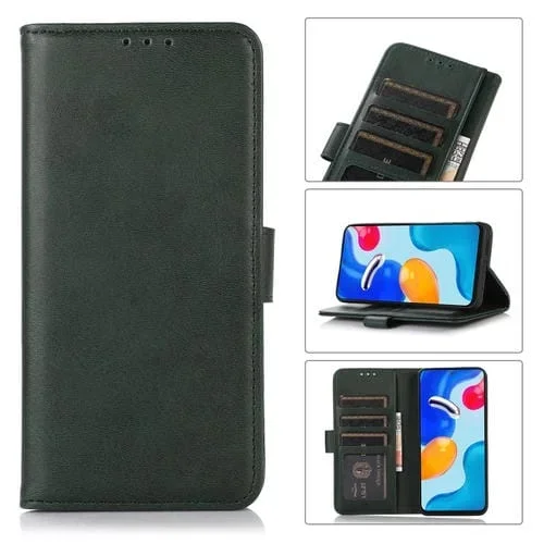 Funda de Cuero para Motorola Moto E13 4G con Textura de Vaca (Verde)