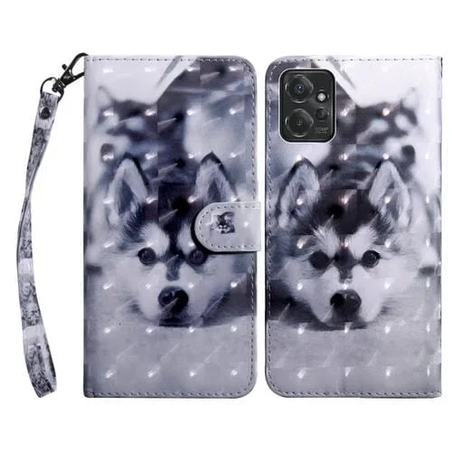 Funda de Cuero para Motorola Moto G Power 2023 Pintada en 3D (Husky)