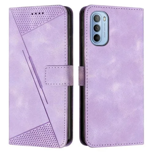 Funda de Cuero para Motorola Moto G51 5G con Cordón Dream Triangle (Púrpura)