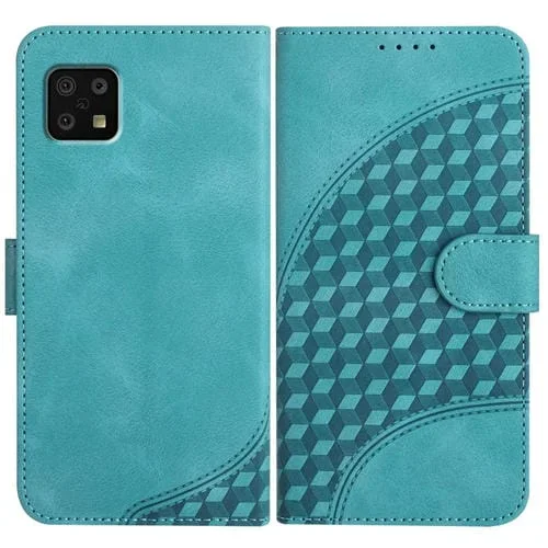Funda de Cuero para Sharp Aquos Sense 6 / Sense6S Yx0060 con Relieve y Cabeza de Elefante con Cordón (Azul Claro)