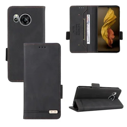 Funda de Cuero para Sharp Aquos Sense 7 con Cierre Magnético (Negro)