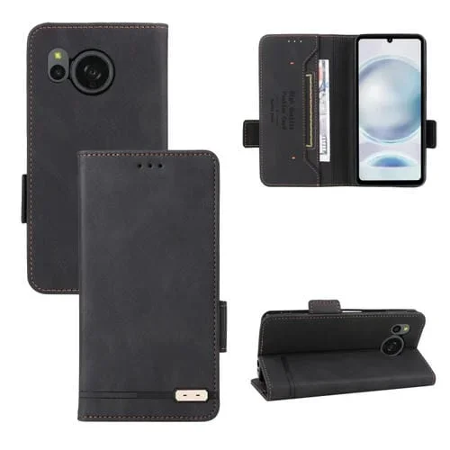 Funda de Cuero para Sharp Aquos Sense8 con Cierre Magnético (Negro)
