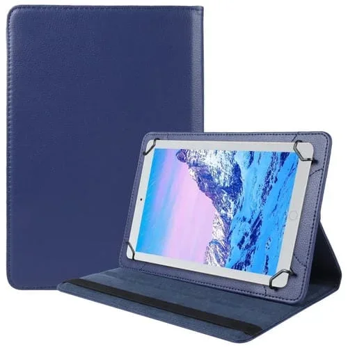 Funda de Cuero para Tablet 10 Pulgadas Rotación 360° Textura Litchi (Azul)