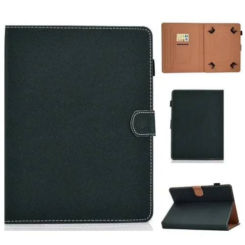 Funda de Cuero para Tablet PC 10 Pulgadas con Tapa Magnética, Ranuras para Tarjetas y Soporte (Verde)