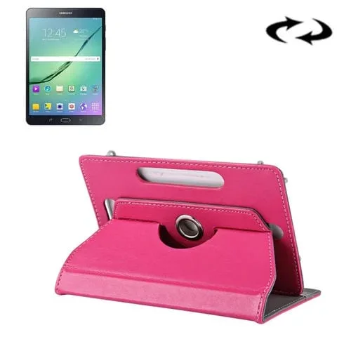 Funda de Cuero para Tablets 8 Pulgadas con Rotación 360° y Soporte para Galaxy Tab S2 T715/T710, Cube U16Gt, Onda Vi30W, Teclast P86 (Magenta)