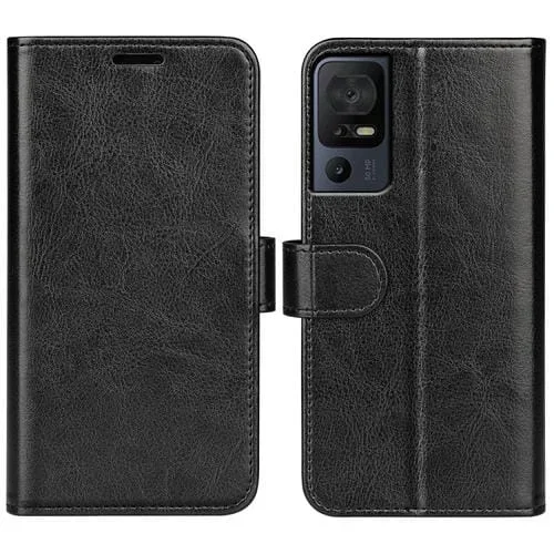 Funda de Cuero para TCL 40 Se R64 con Tapa Horizontal y Textura (Negro)