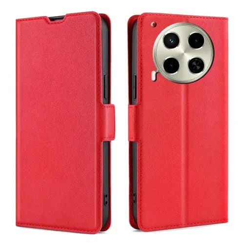 Funda de Cuero para Tecno Camon 30 con Tapa Horizontal y Hebilla Lateral (Rojo)