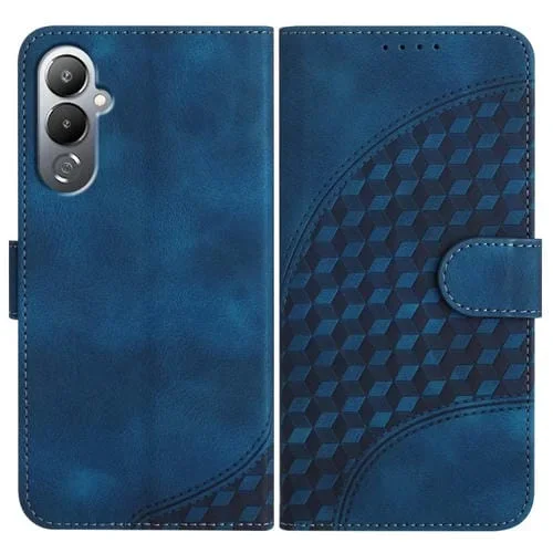 Funda de Cuero para Tecno Pova 4 Yx0060 con Relieve y Cabeza de Elefante (Azul Real)