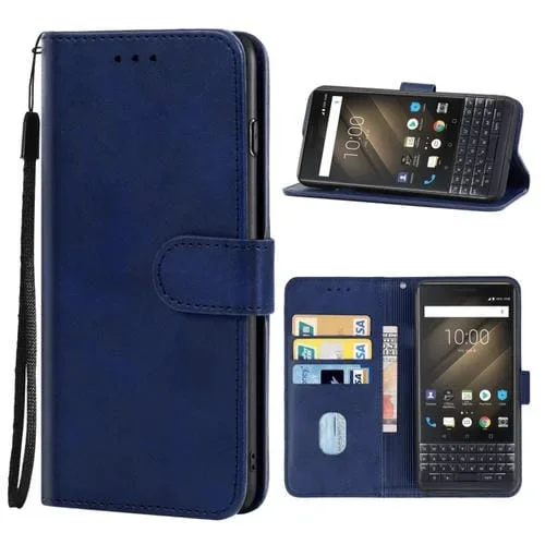 Funda de Cuero para Teléfono Blackberry Key2 (Azul)
