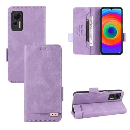 Funda de Cuero para Ulefone Note 14 con Cierre Magnético (Púrpura)