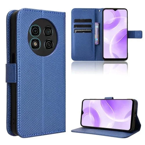 Funda de Cuero para Ulefone Note 15 con Textura de Diamante (Azul)