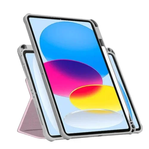 Funda de Cuero Pintada Magnética con Rotación 720 Grados para iPad 2025/2022 (Gato Rosa)