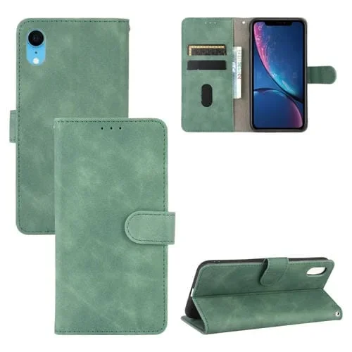 Funda de Cuero PU iPhone Xr Flip Horizontal Soporte Tarjetas Monedero (Verde)