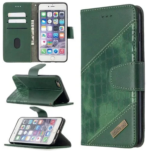 Funda de Cuero Pu para iPhone 6 Plus con Tapa Horizontal, Billetera, Soporte y Ranuras para Tarjetas (Color a Juego)
