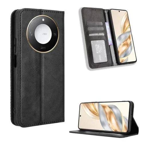 Funda de Cuero Retro con Hebilla Magnética para Honor X60 5G/X9C (Negra)