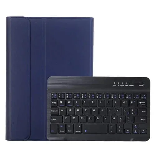 Funda de Cuero Teclado Bluetooth Desmontable A06B con Ranura de Lápiz y Soporte para iPad Mini 6 (Azul Oscuro)