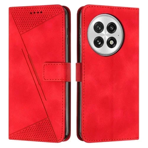 Funda de Cuero Triangular para OnePlus 13 Dream con Cordón (Rojo)