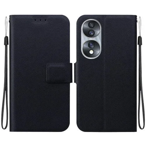 Funda de Cuero Ultrafina con Hebilla Magnética para Honor 70 (Negro)