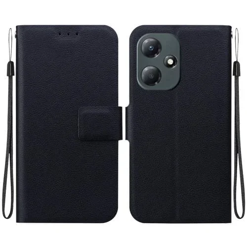 Funda de Cuero Ultrafina con Hebilla Magnética para Infinix Hot 30 Play (Negra)
