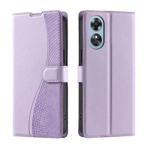 Funda de Cuero Ultrafina con Puntos para Oppo A38 4G Global / A18 4G Voltage (Morado)