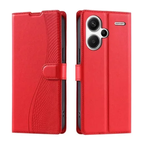 Funda de Cuero Ultrafina con Puntos para Redmi Note 13 Pro+ 5G Voltage (Roja)