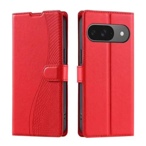 Funda de Cuero Ultrafina con Puntos Voltage para Google Pixel 9 y 9 Pro (Roja)