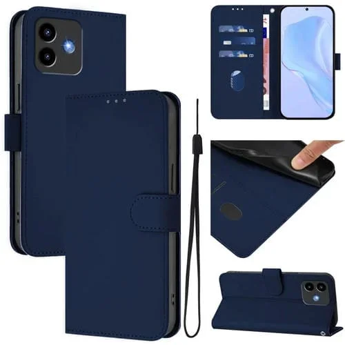 Funda de Piel con Cordón para Cubot Note 40 Skin Feel (Azul Marino)