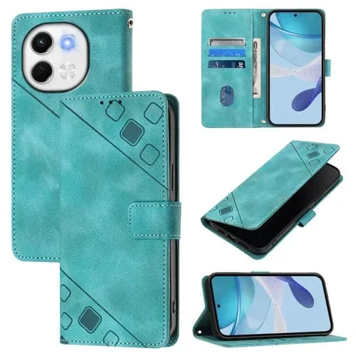 Funda de Piel con Relieve para Tecno Spark 30 5G y Pova 6 Neo 5G (Verde)